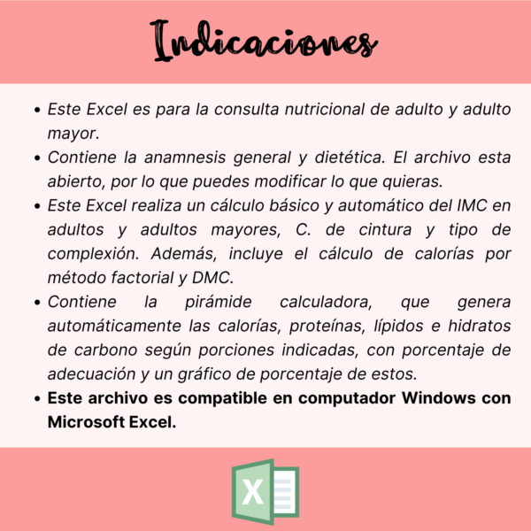 Excel consulta nutricional adulto y adulto mayo