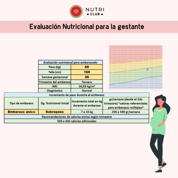 Excel de evaluación nutricional nutri club embarazada